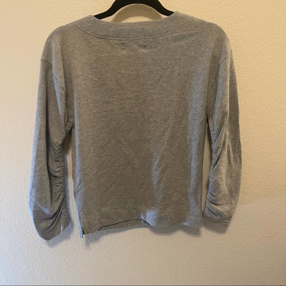 NWT Ella Moss Gray Reese Round Neck Ruched Quarter Sleeve Sweater Small - Picture 4 of 16